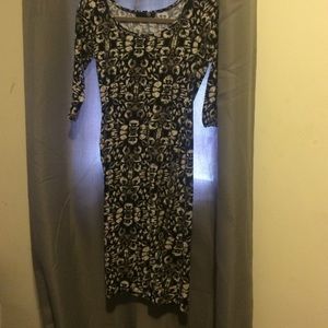 Black and white fitted dress