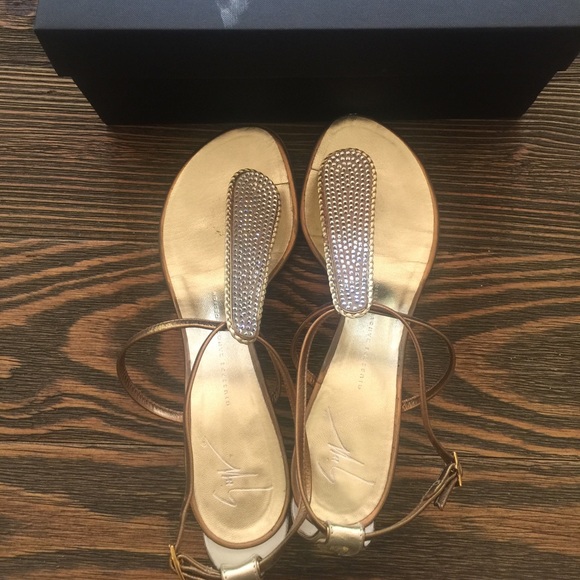 Giuseppe Zanotti gold and stones sandals