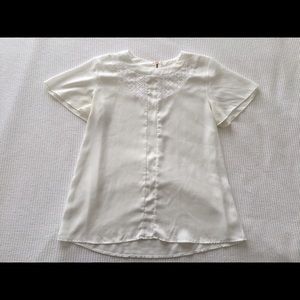 Modcloth white lace blouse sz L