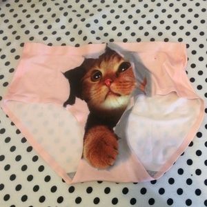 NWOT pussy kitty cat pink funny panties