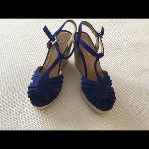 Steve Madden blue platform espadrilles sz 9.5