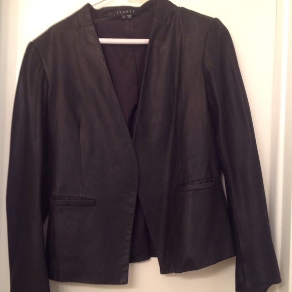 Theory matte leather blazer