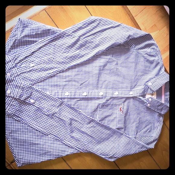 HOLLISTER NWOT BLUE & WHITE CHECKERED BUTTON DOWN