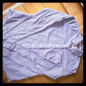 HOLLISTER NWOT BLUE & WHITE CHECKERED BUTTON DOWN
