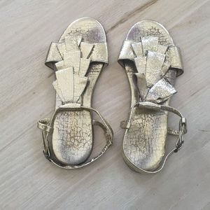 Butter brand gold sandals