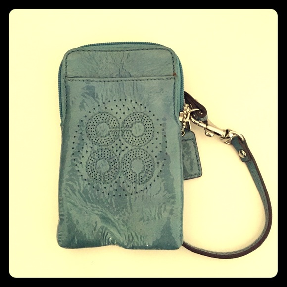 Teal Coach wristlet