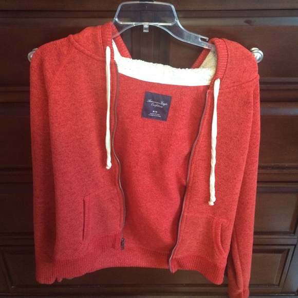 American Eagle bright orange hoodie