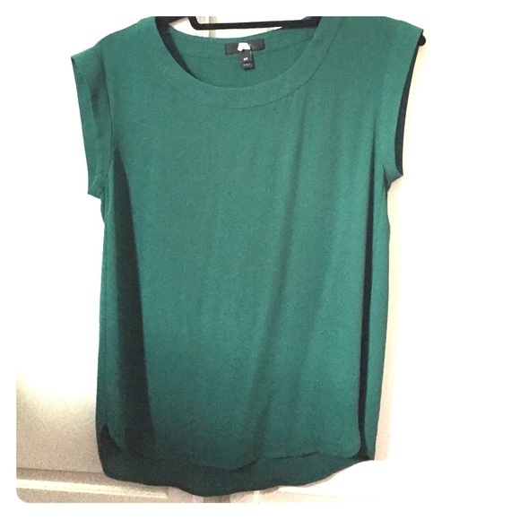 J.Crew forest green silk blouse