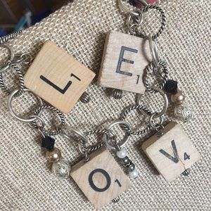 Scrabble square bracelet
