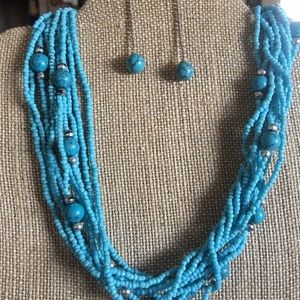 Beautiful turquoise necklace and earrings