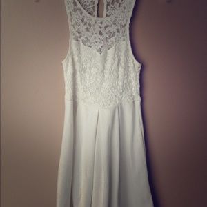 Lace white skater dress