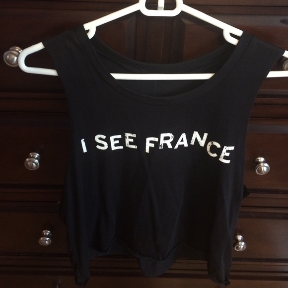 "I See France" Crop Muscle Tank
