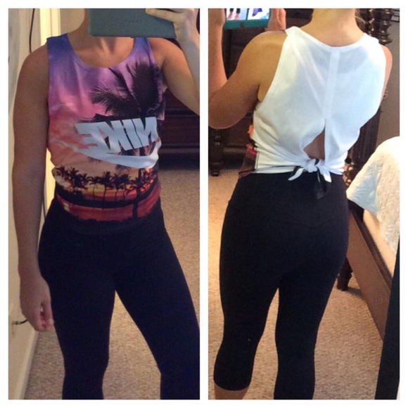 Two Rude Boy Nike tie back tanks