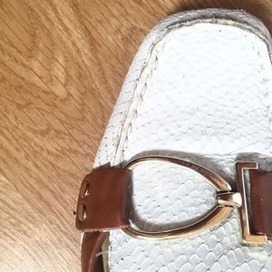 Anne Klein White Loafers