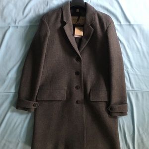 New Burberry Brit Camford Grey Wool Coat US 02 XS