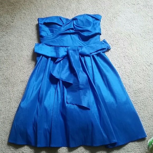 Calvin Klein cobalt blue strapless dress
