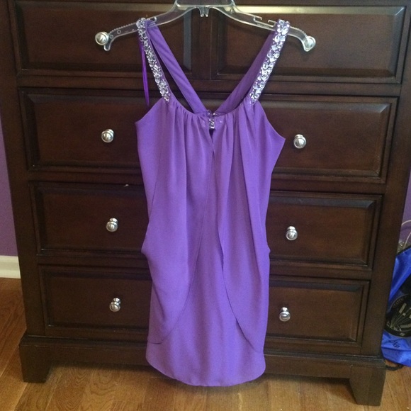 Purple over the knee sparkly dress!!