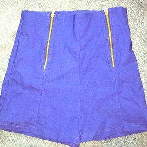 High waist shorts - blue
