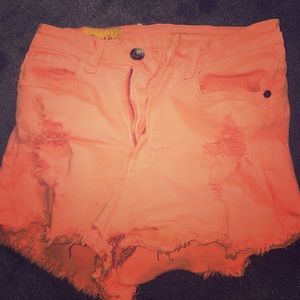 High waist pink shorts