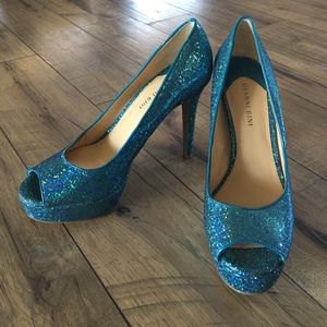Light Blue Metallic heels
