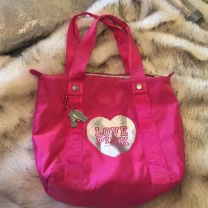 Pink and Silver gym/book/overnight bag by PINK