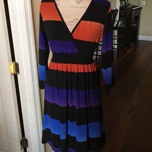 Faux Wrap Multicolor Dress Sz Small