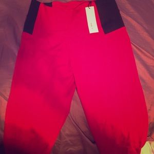 Red high waist pants