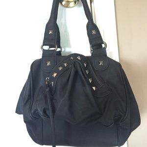 Abbey Dawn black pleather studded handbag