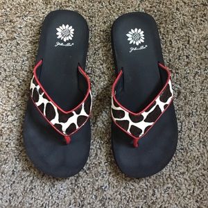 Yellow Box flip flops