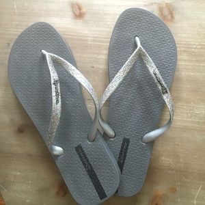 Ipanema Grey & Glitter Flip Flops