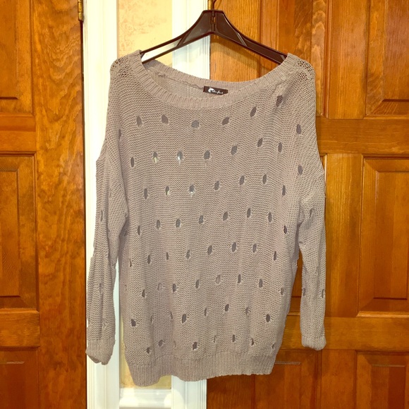 Gray holy hole whole sweater one size