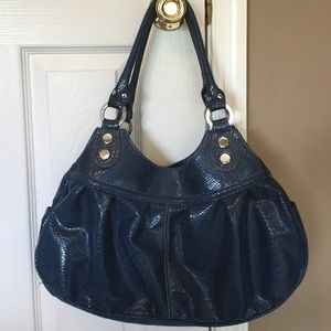 Style & Co navy snake print handbag
