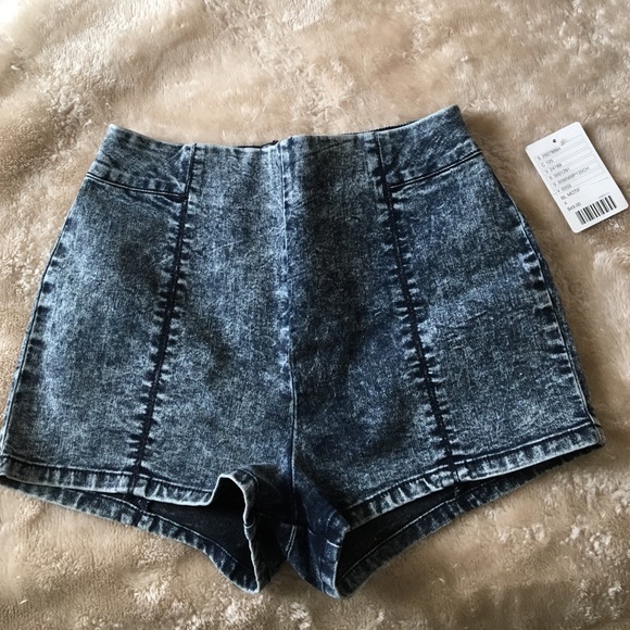 High waisted denim shorts
