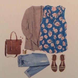 NWT Daniel Rainn Celina Split Neck Blouse