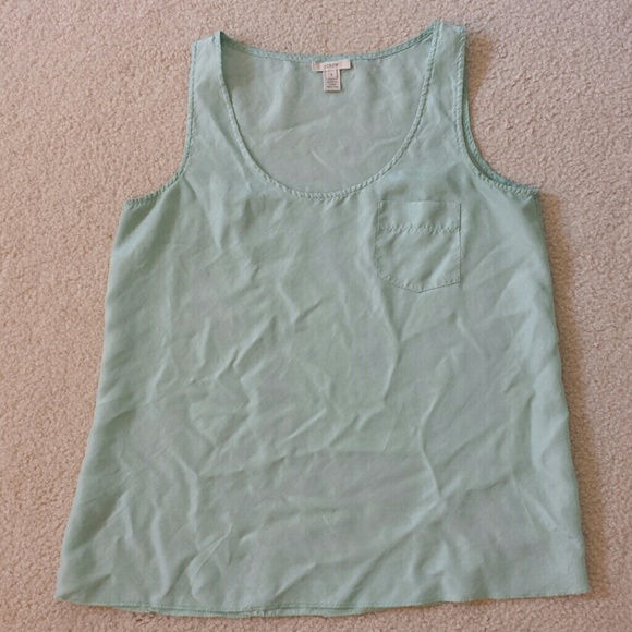 Sea foam/mint green silk tank blouse