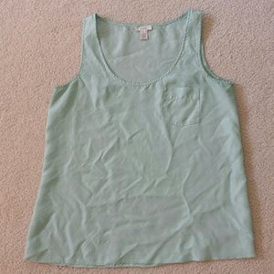 Sea foam/mint green silk tank blouse