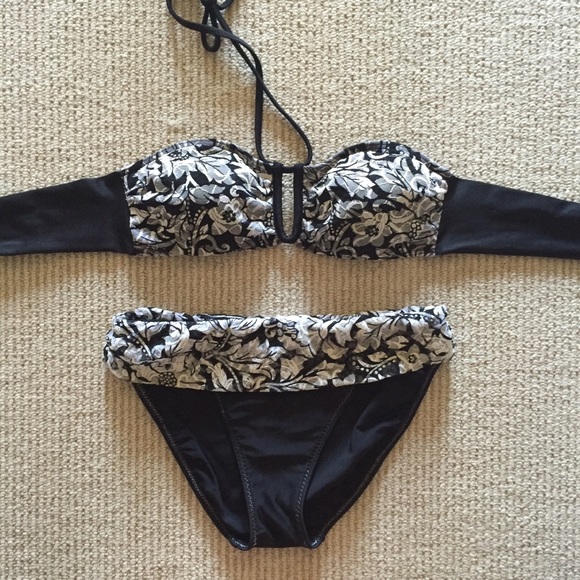 Black & White Bandeau Bikini