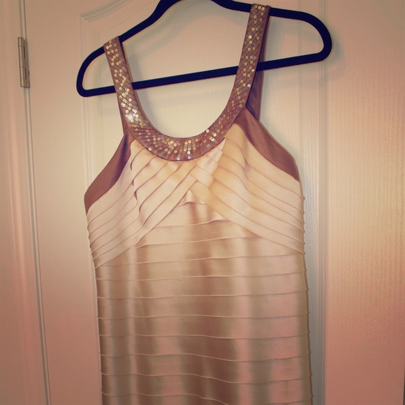 BCBGMAXAZRIA Bandage Dress with Sequins