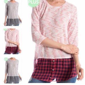 GINGHAM TRIM DETAIL TOP