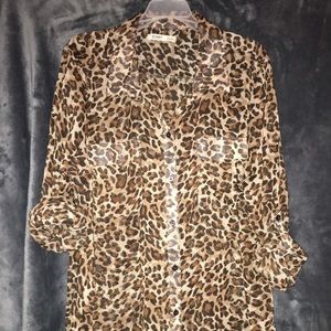 Old navy leopard button down