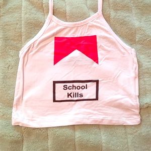 O-Mighty 🚬 School Kills Crop Halter Top