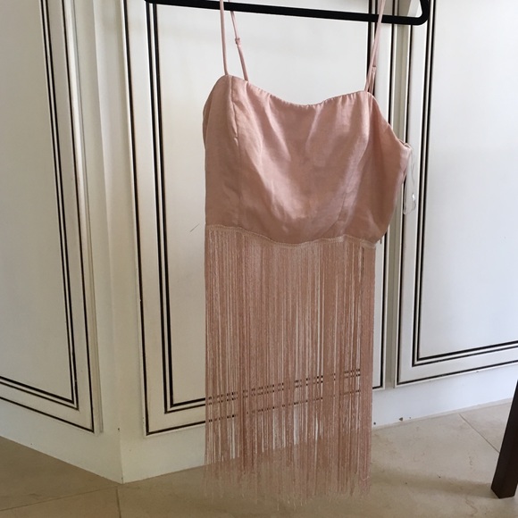 Nasty Gal strapless fringe top