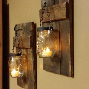 Rustic jar lanterns.