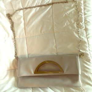 Faux leather, light gray, small handbag