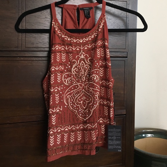 Embroidered tank/crop top