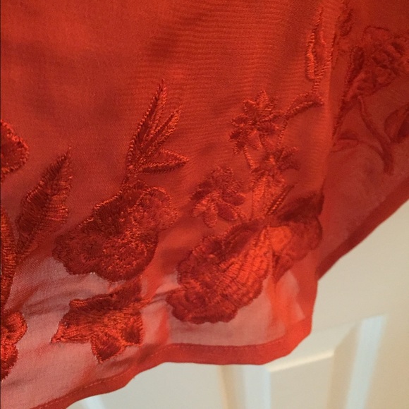 Vintage Rose Red Blouse - Picture 2 of 3