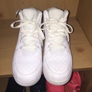 White Nike Jordan's