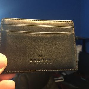 Skagen men's leather black walket with money clip