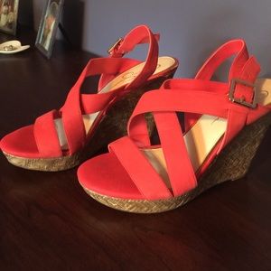 Coral Jessica Simpson wedges