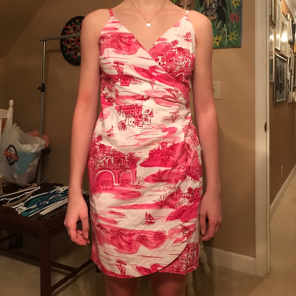 Super fun pink/white sundress